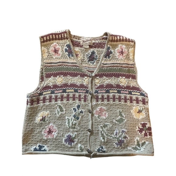 Woolrich Sweaters - VTG Woolrich knit vest, floral- XL